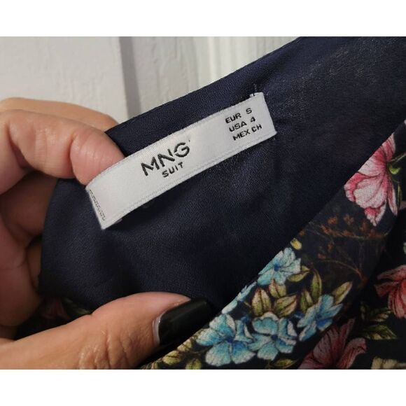 Mango Floral Print One Shoulder Dress 4 - Picture 9 of 10